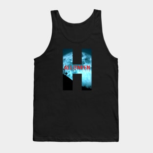 Halloween scary design scene Tank Top